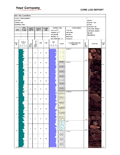 WinLoG mining core log with depth-aligned core photography
