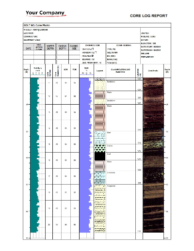 Core photo log sheet 2